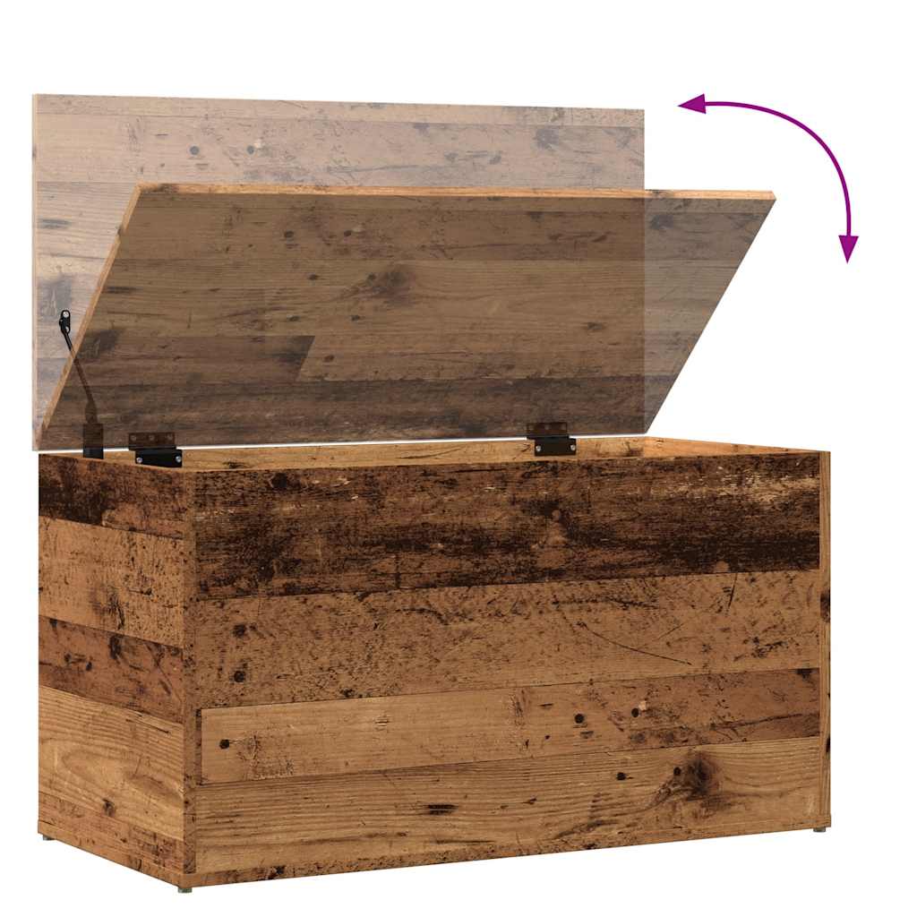 Oppbevaringskiste gammelt tre 84x42x46 cm konstruert tre