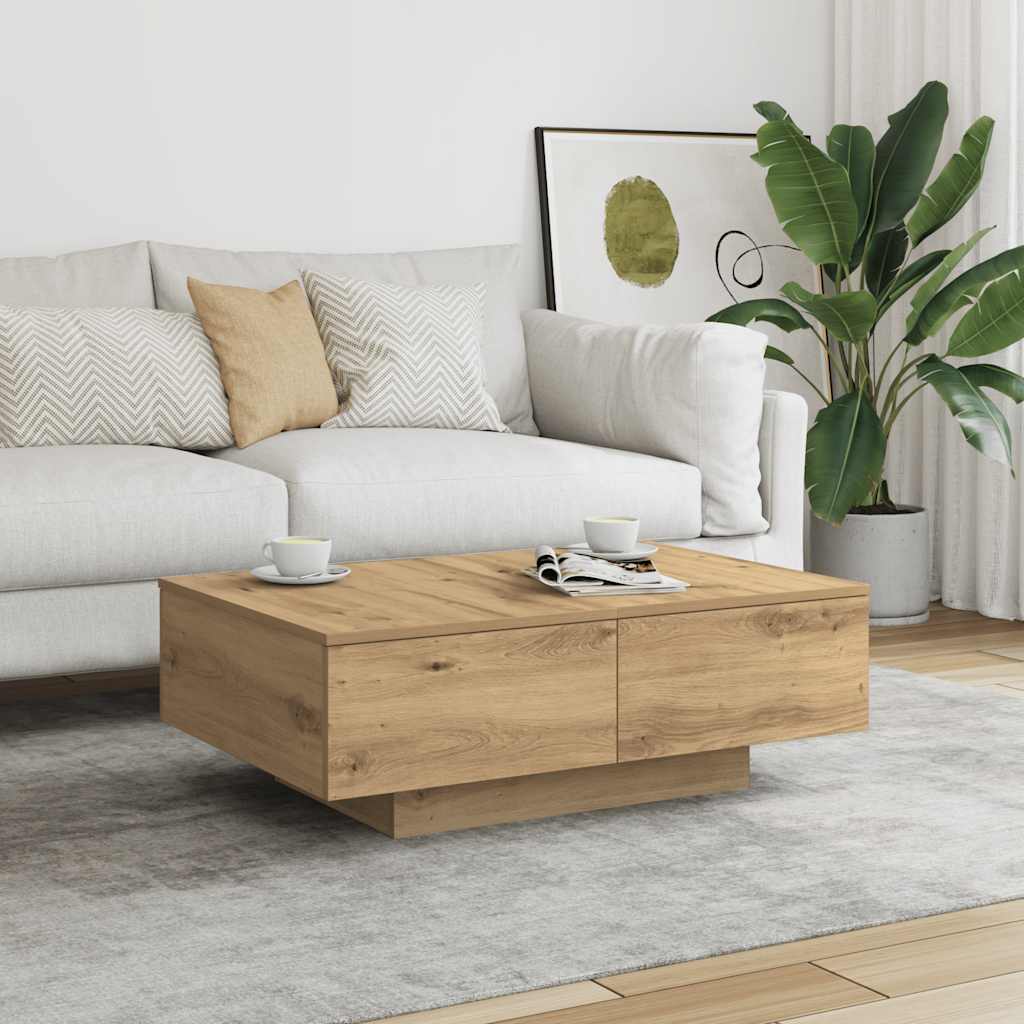 Salongbord artisan eik 90x60x31 cm konstruert tre