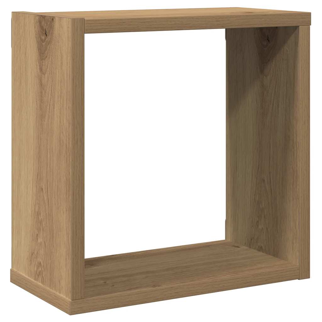 Vegghyller kube 2 stk artisan eik 30x15x30 cm konstruert tre