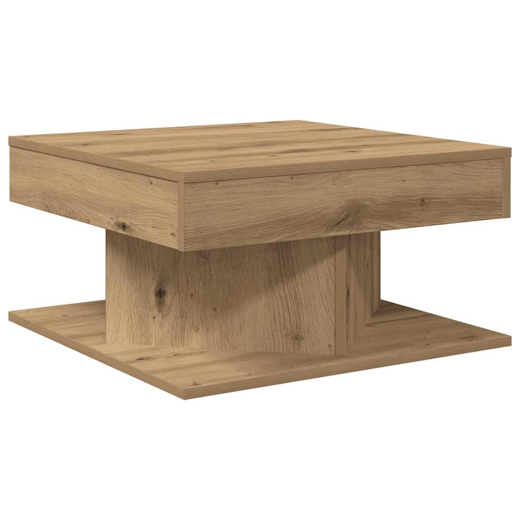 Salongbord artisan eik 55x55x30 cm konstruert tre