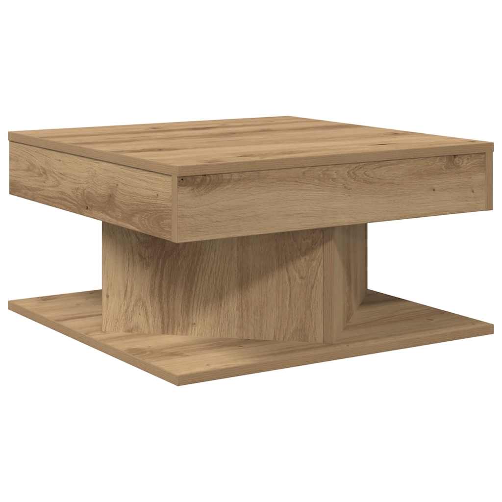 Salongbord artisan eik 55x55x30 cm konstruert tre