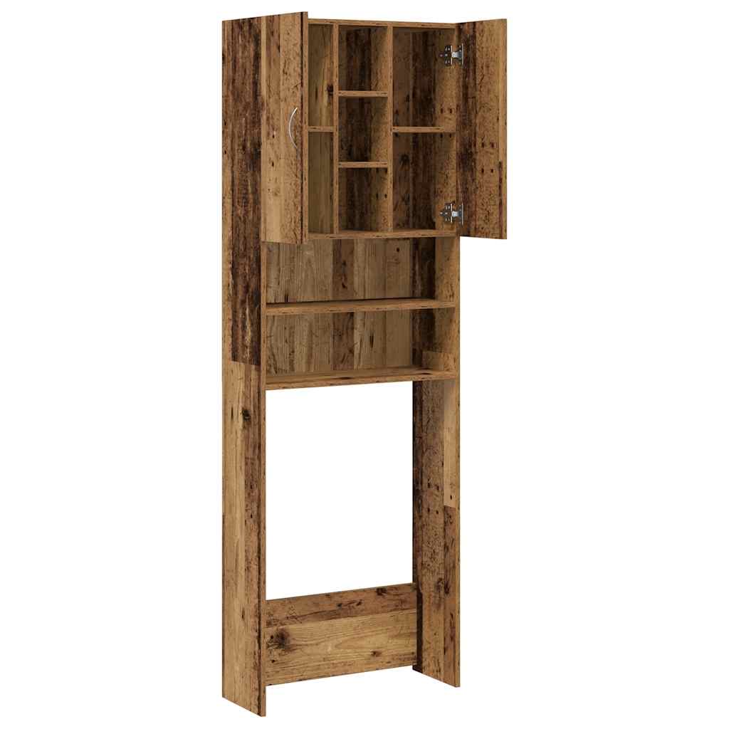 Vaskemaskinskap gammelt tre 64x25,5x190 cm