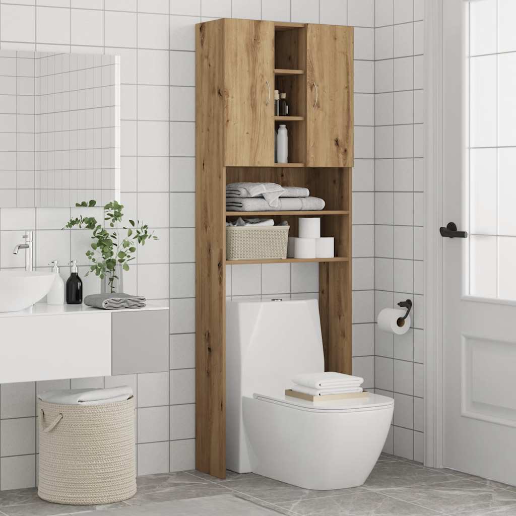 Vaskemaskinskap artisan eik 64x25,5x190 cm vidaXL