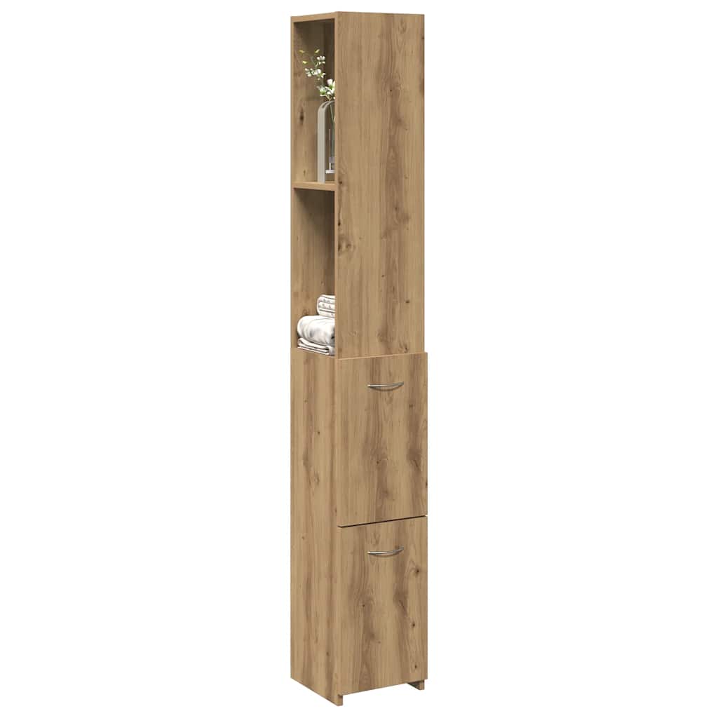 Baderomsskap artisan eik 25x25x170 cm konstruert tre
