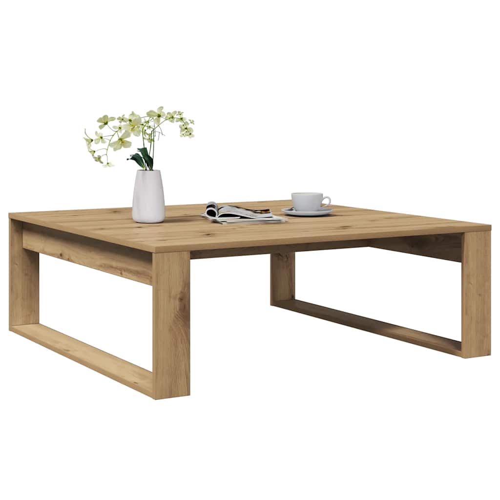 Salongbord artisan eik 100x100x35 cm konstruert tre