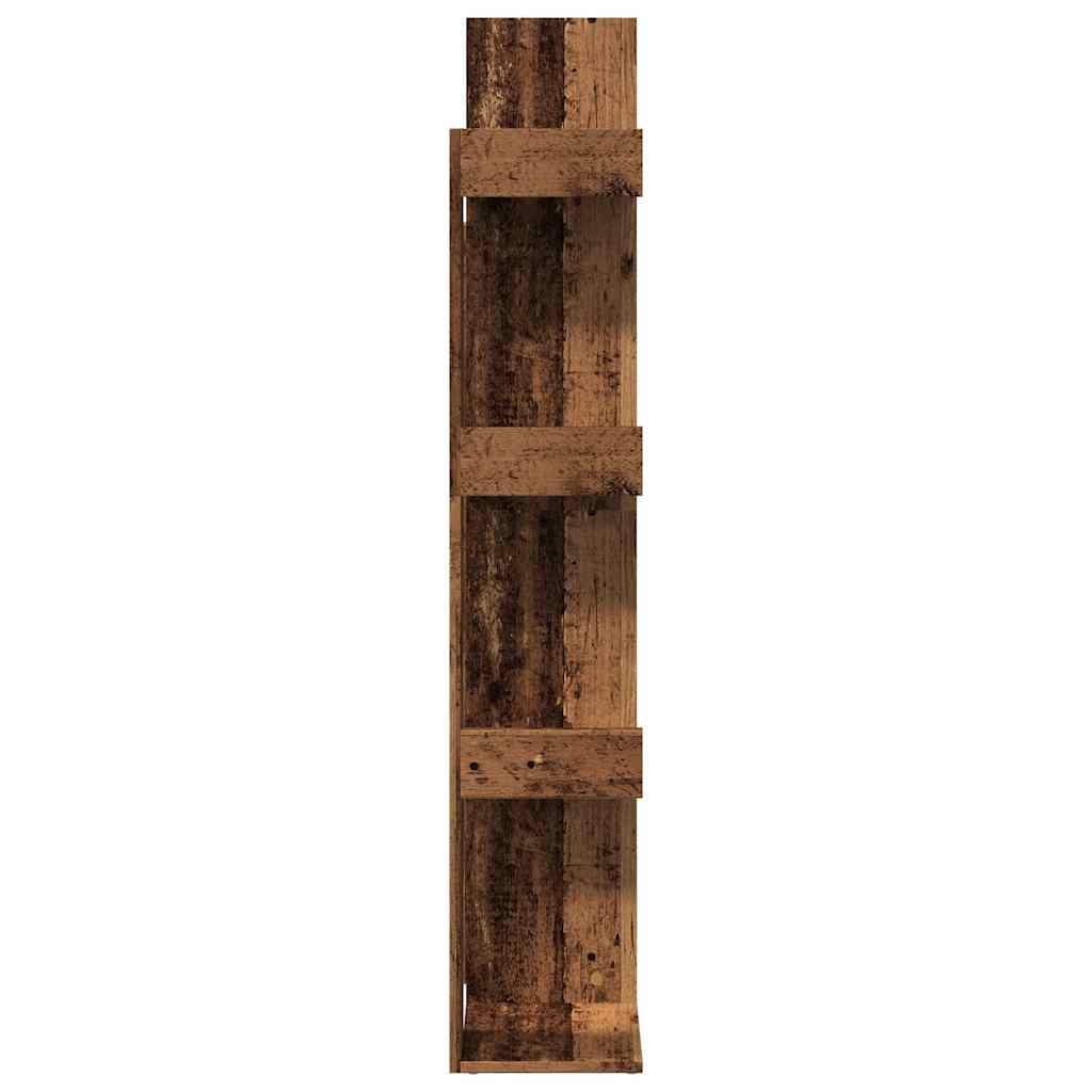 Bokhylle gammelt tre 48x25,5x140 cm konstruert tre