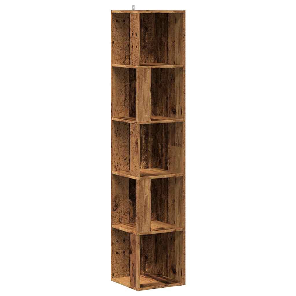 Hjørneskap gammelt tre 33x33x165 cm konstruert tre