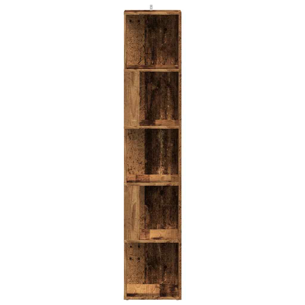 Hjørneskap gammelt tre 33x33x165 cm konstruert tre