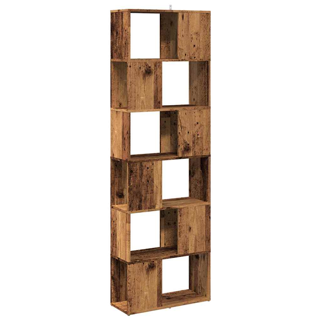 Bokhylle/romdeler gammelt tre 60x24x186 cm