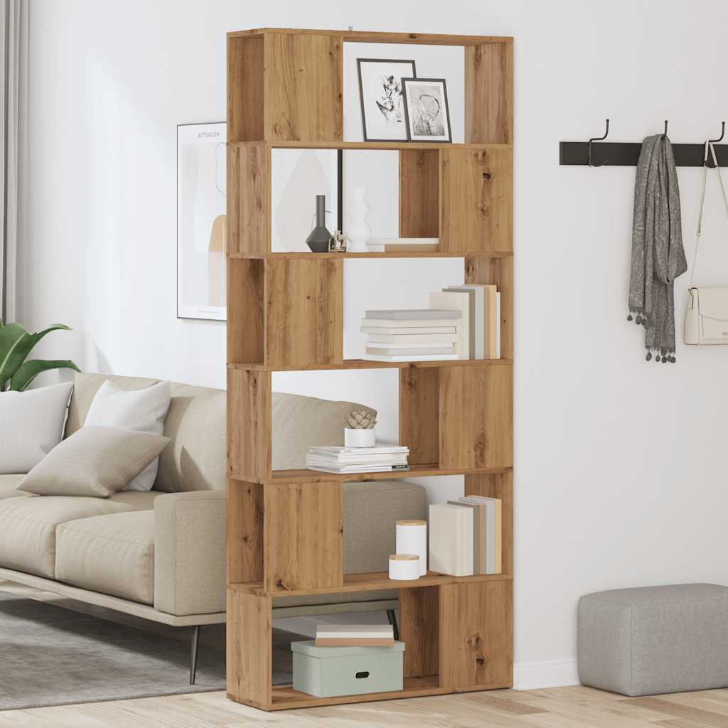 Bokhylle/romdeler artisan eik 80x24x186 cm