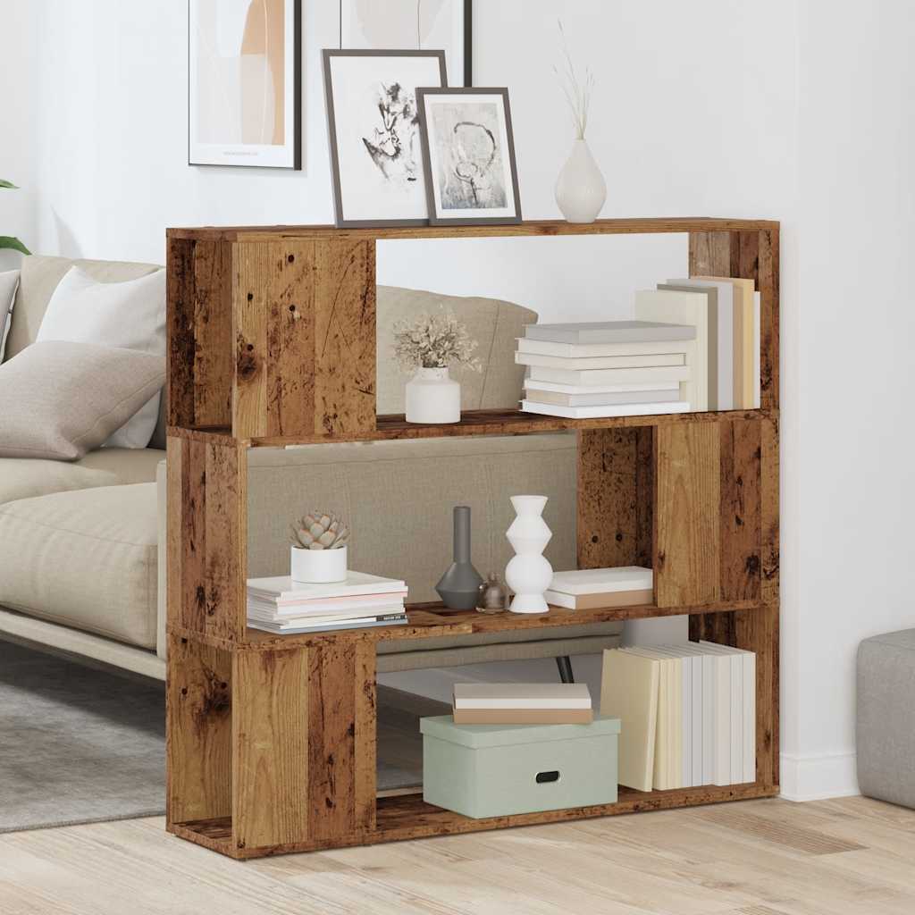 Bokhylle/romdeler gammelt tre 100x24x94 cm