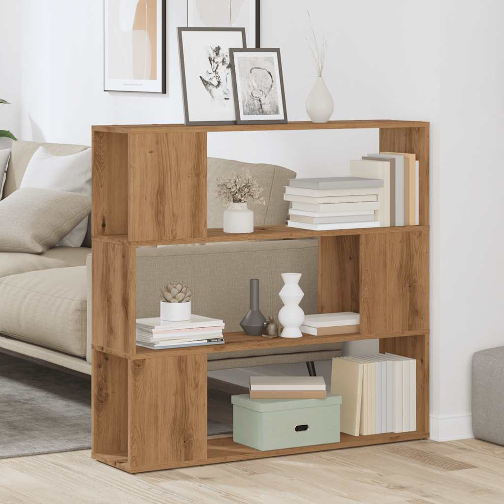 Bokhylle/romdeler artisan eik 100x24x94 cm
