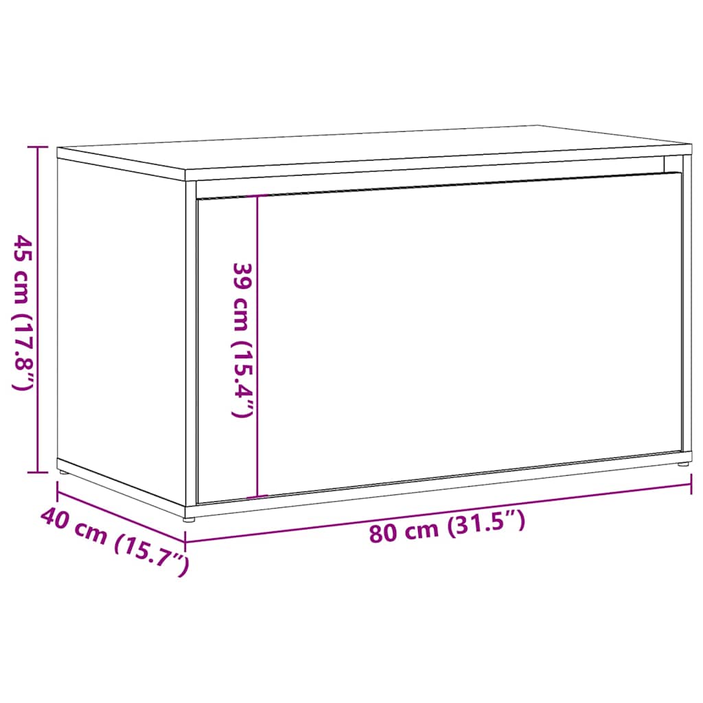 Gangbenk 80x40x45 cm gammelt tre konstruert tre