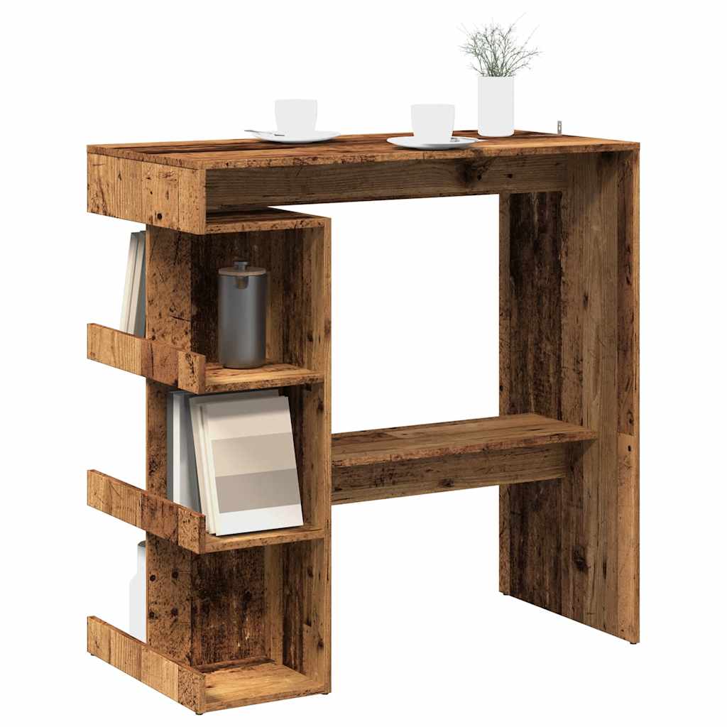 Barbord med oppbevaring gammelt tre 100x48x101,5 cm