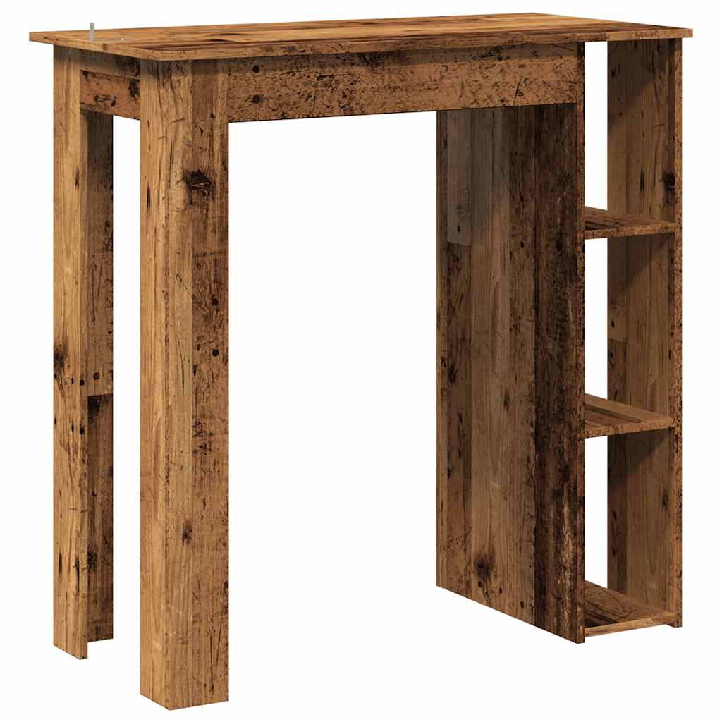 Barbord med hylle gammelt tre 102x50x103,5 cm konstruert tre