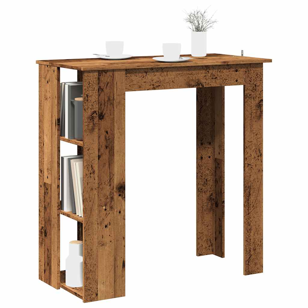 Barbord med hylle gammelt tre 102x50x103,5 cm konstruert tre