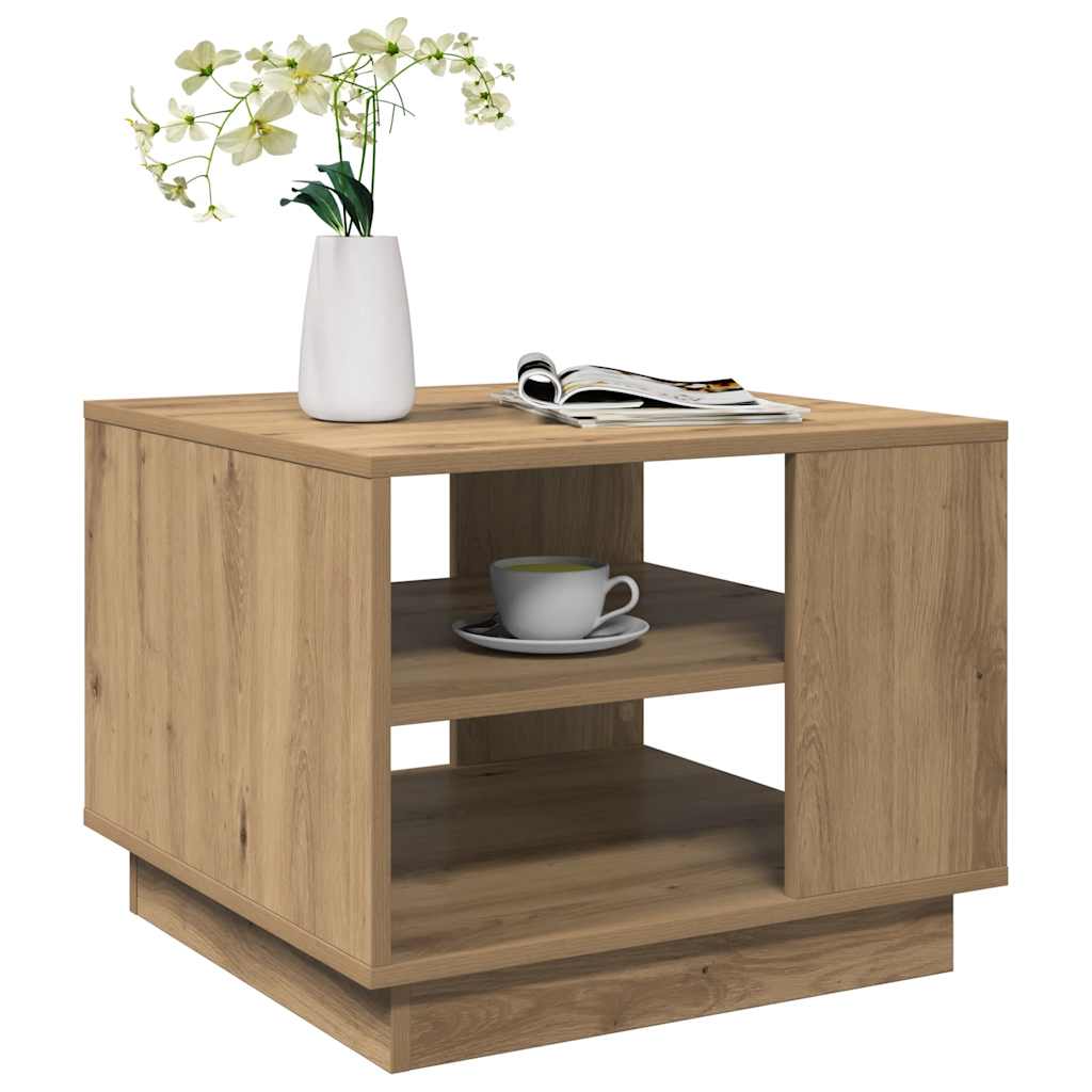 Salongbord artisan eik 55x55x42 cm konstruert tre