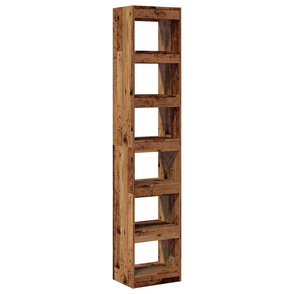 Bokhylle/romdeler gammelt tre 40x30x198 cm