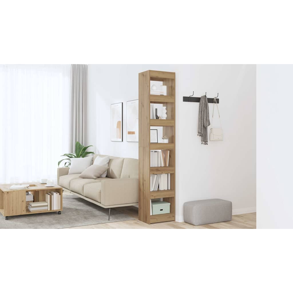 Bokhylle/romdeler artisan eik 40x30x198 cm