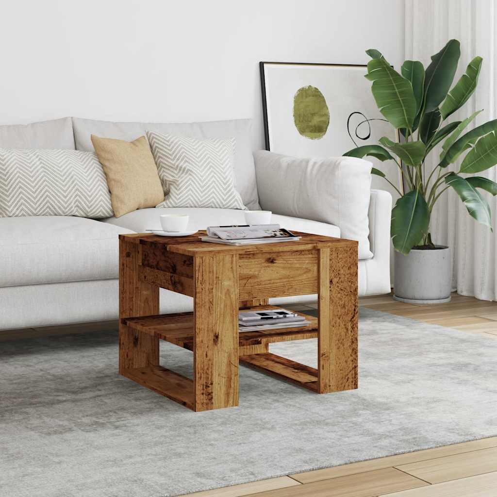 Salongbord gammelt tre 55,5x55x45 cm konstruert tre
