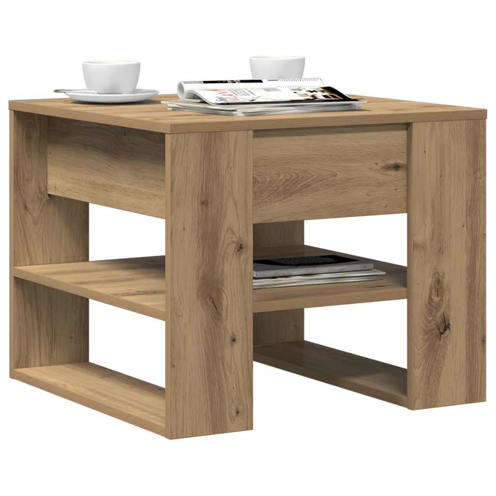 Salongbord artisan eik 55,5x55x45 cm konstruert tre