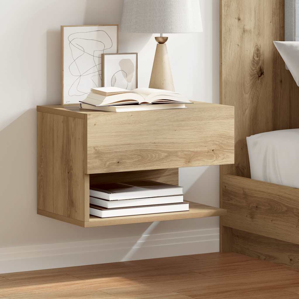 Veggmonterte nattbord 2 stk artisan eik