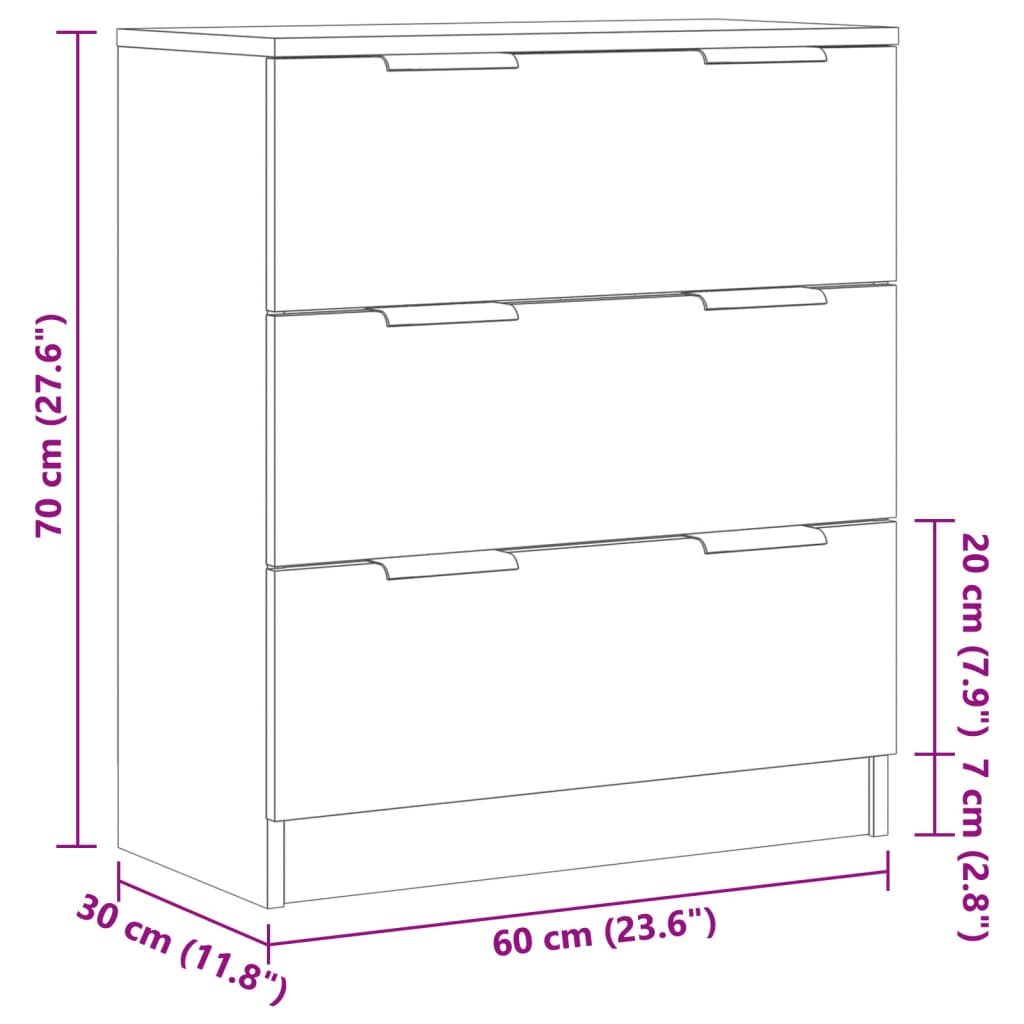 Skjenk gammelt tre 60x30x70 cm konstruert tre