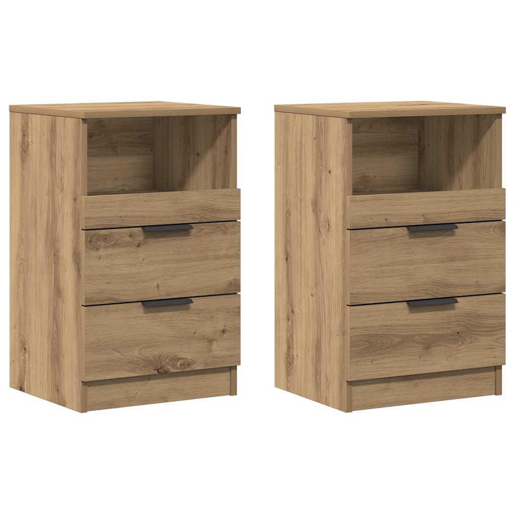 Nattbord 2 stk artisan eik 40x36x65 cm konstruert tre