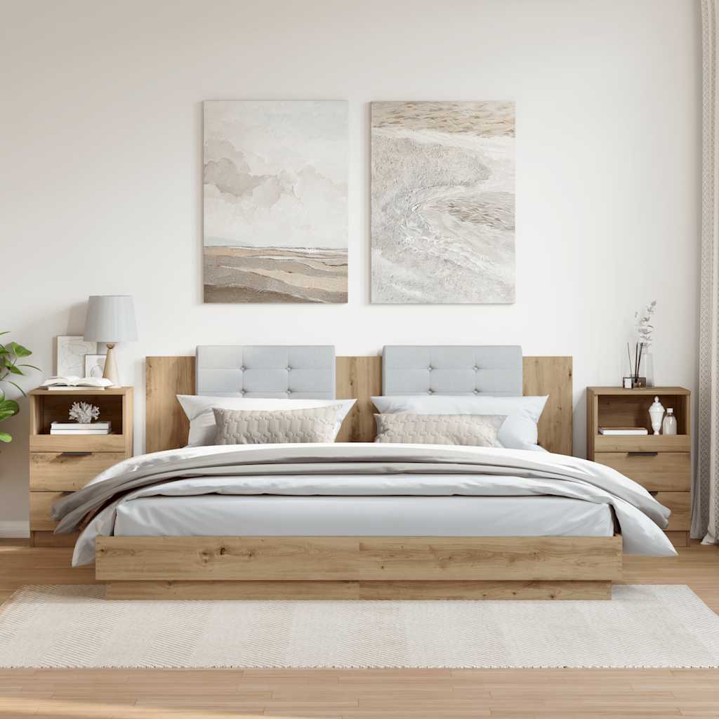 Nattbord 2 stk artisan eik 40x36x65 cm konstruert tre