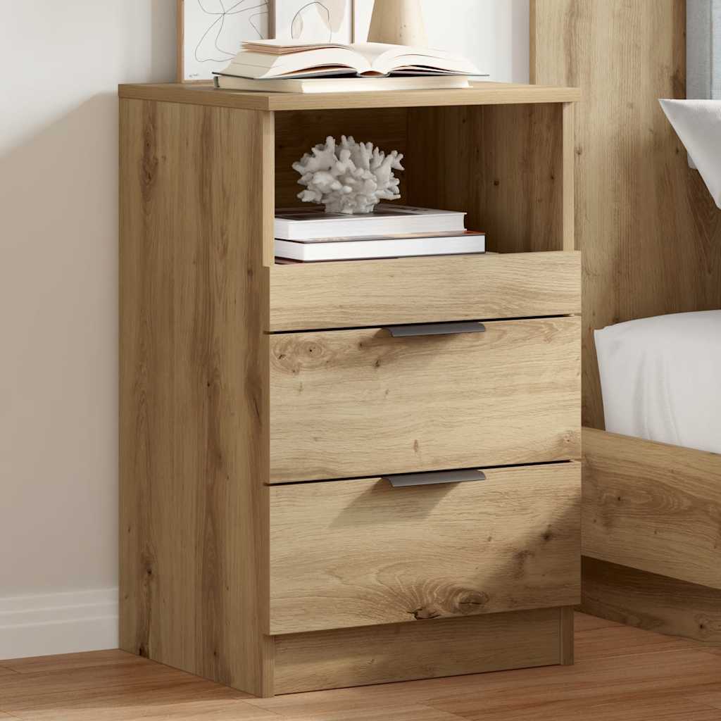 Nattbord 2 stk artisan eik 40x36x65 cm konstruert tre