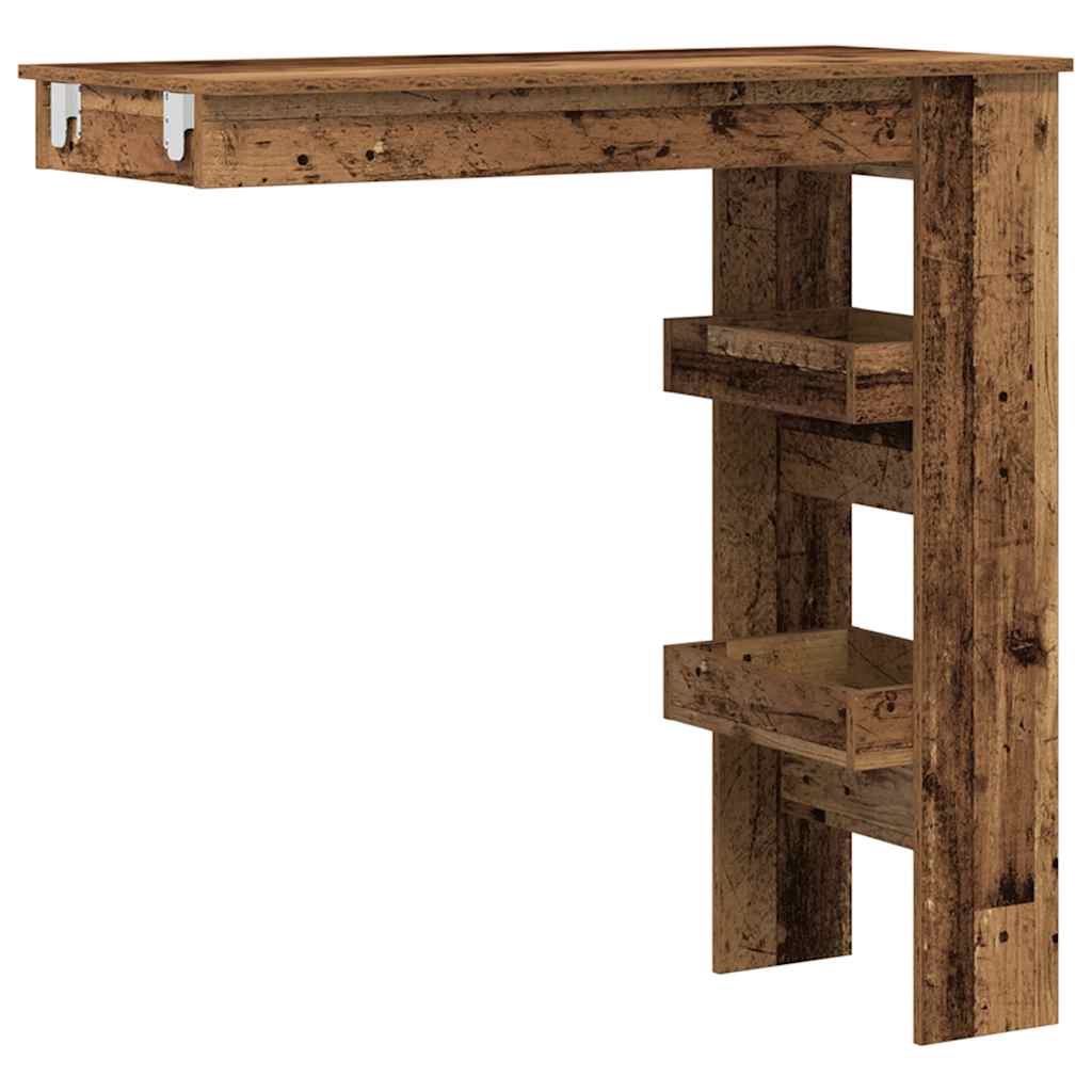 Veggmontert barbord gammelt tre 102x45x103,5 cm konstruert tre