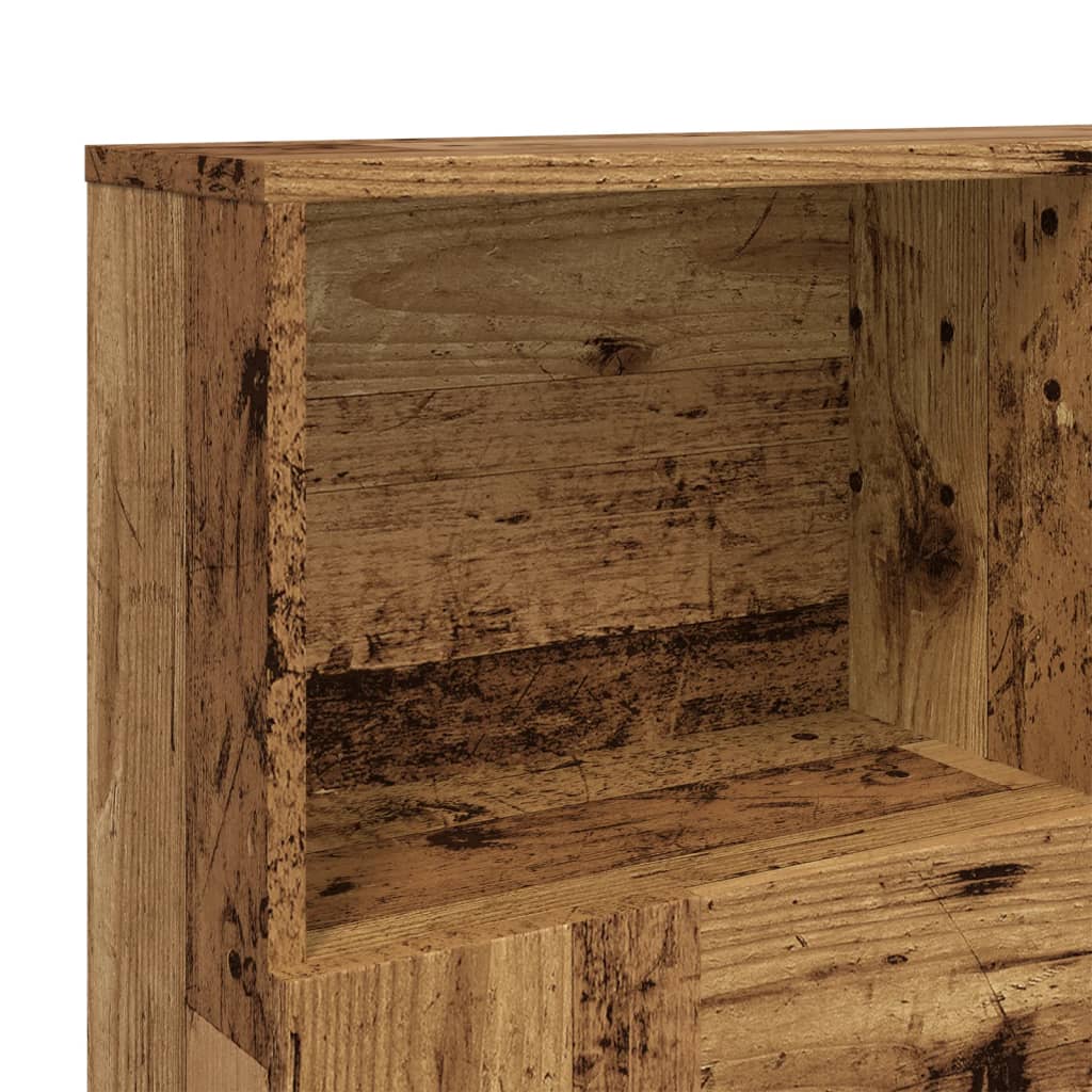 Hodegavl med hylle gammelt tre 120x19x103,5 cm konstruert tre