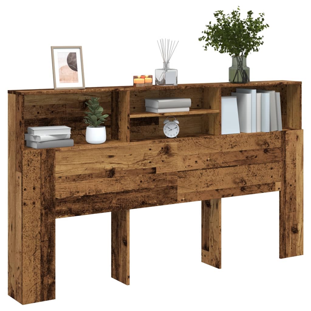 Hodegavl med hylle gammelt tre 180x19x103,5 cm konstruert tre