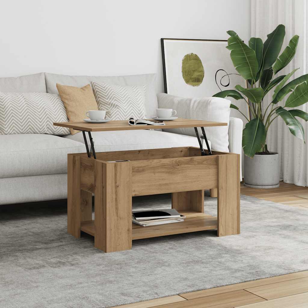 Salongbord artisan eik 79x49x41 cm konstruert tre