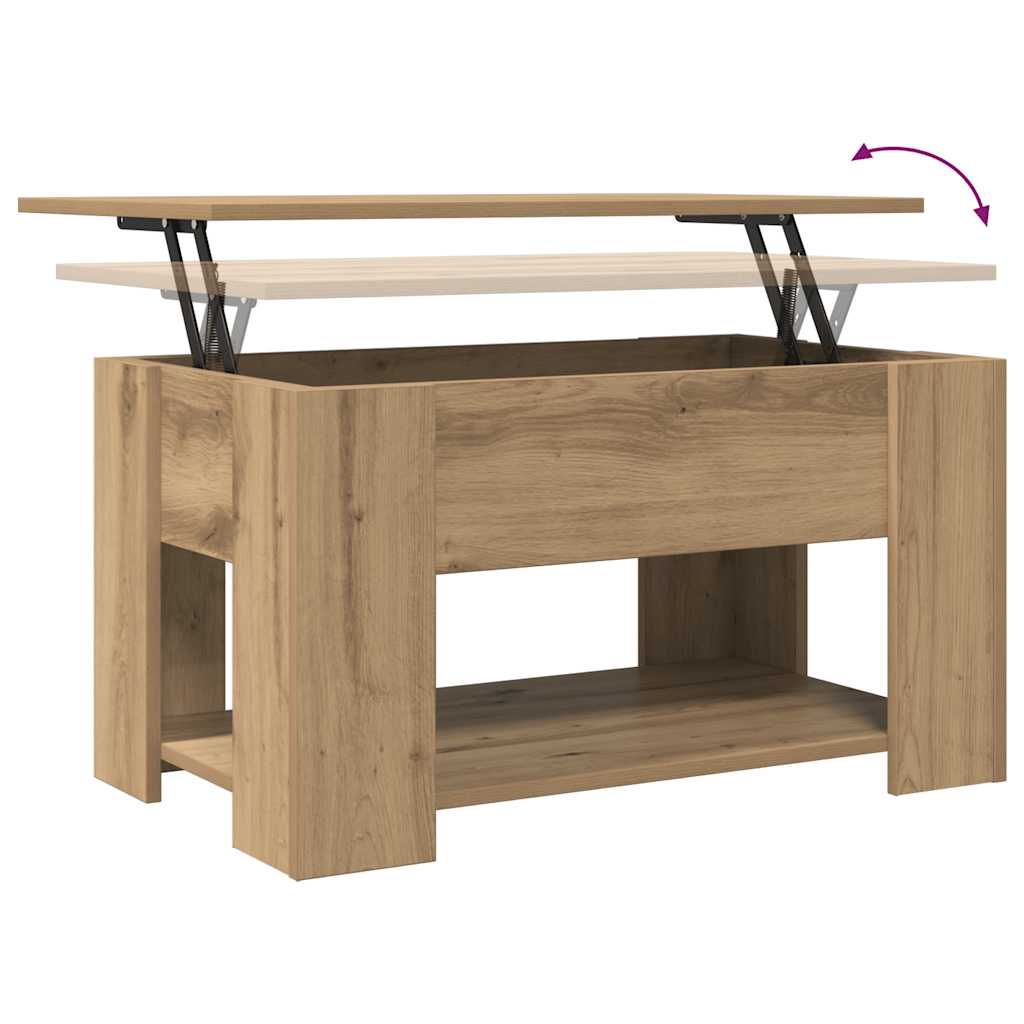 Salongbord artisan eik 79x49x41 cm konstruert tre