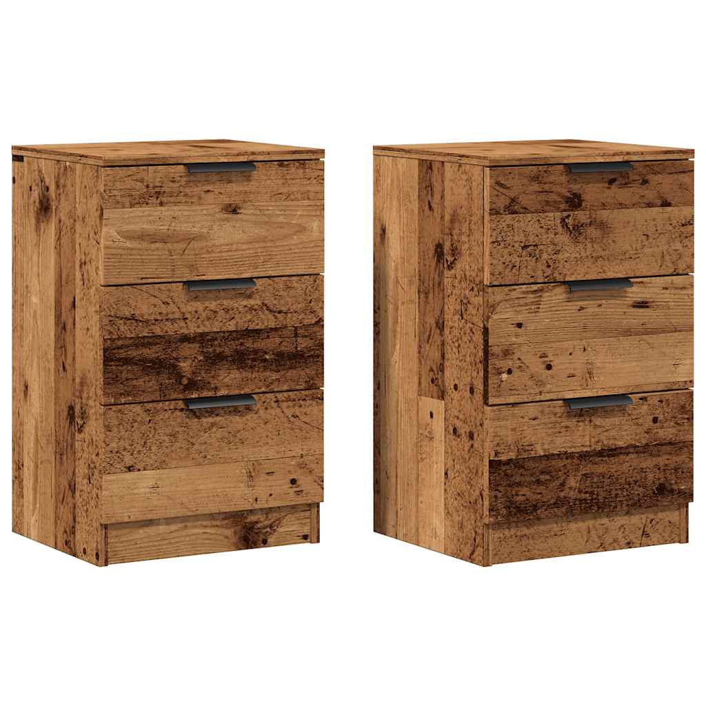 Nattbord 2 stk gammelt tre 40x36x65 cm konstruert tre