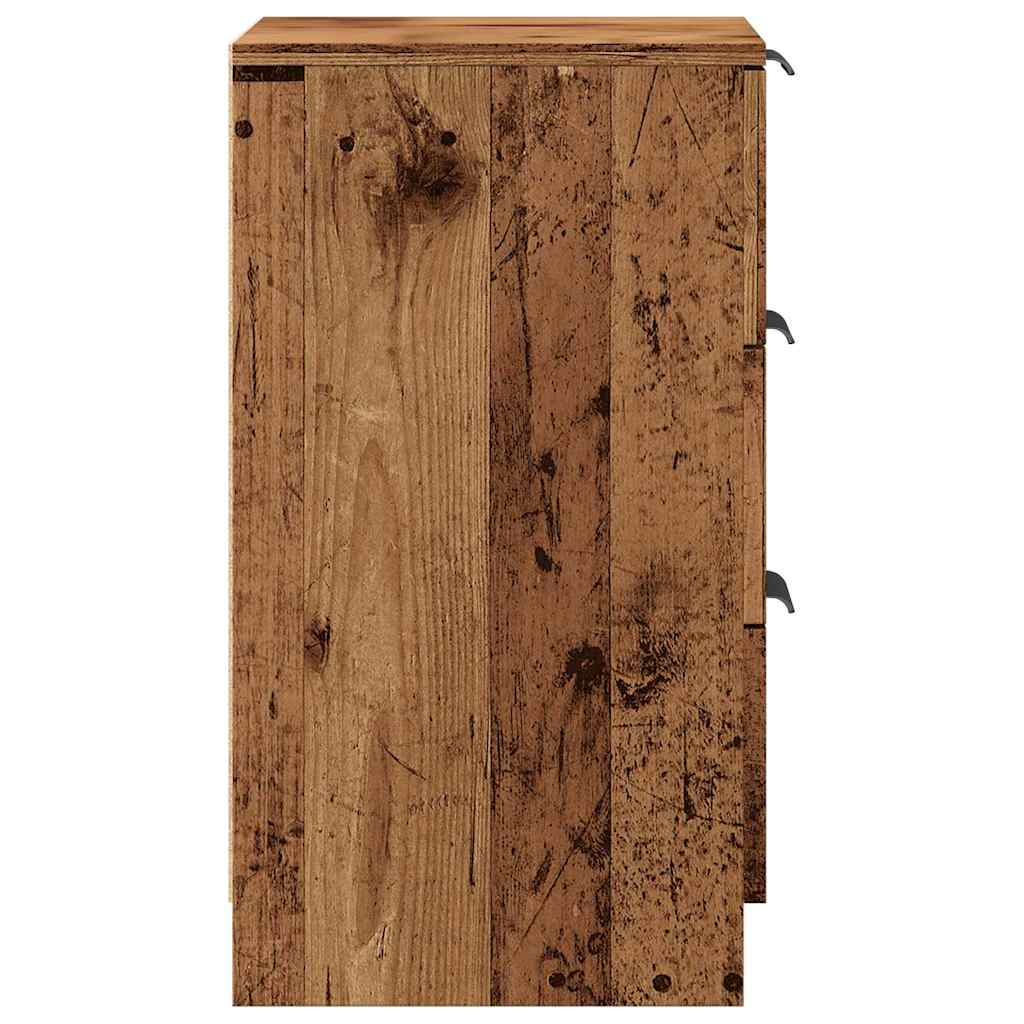 Nattbord 2 stk gammelt tre 40x36x65 cm konstruert tre