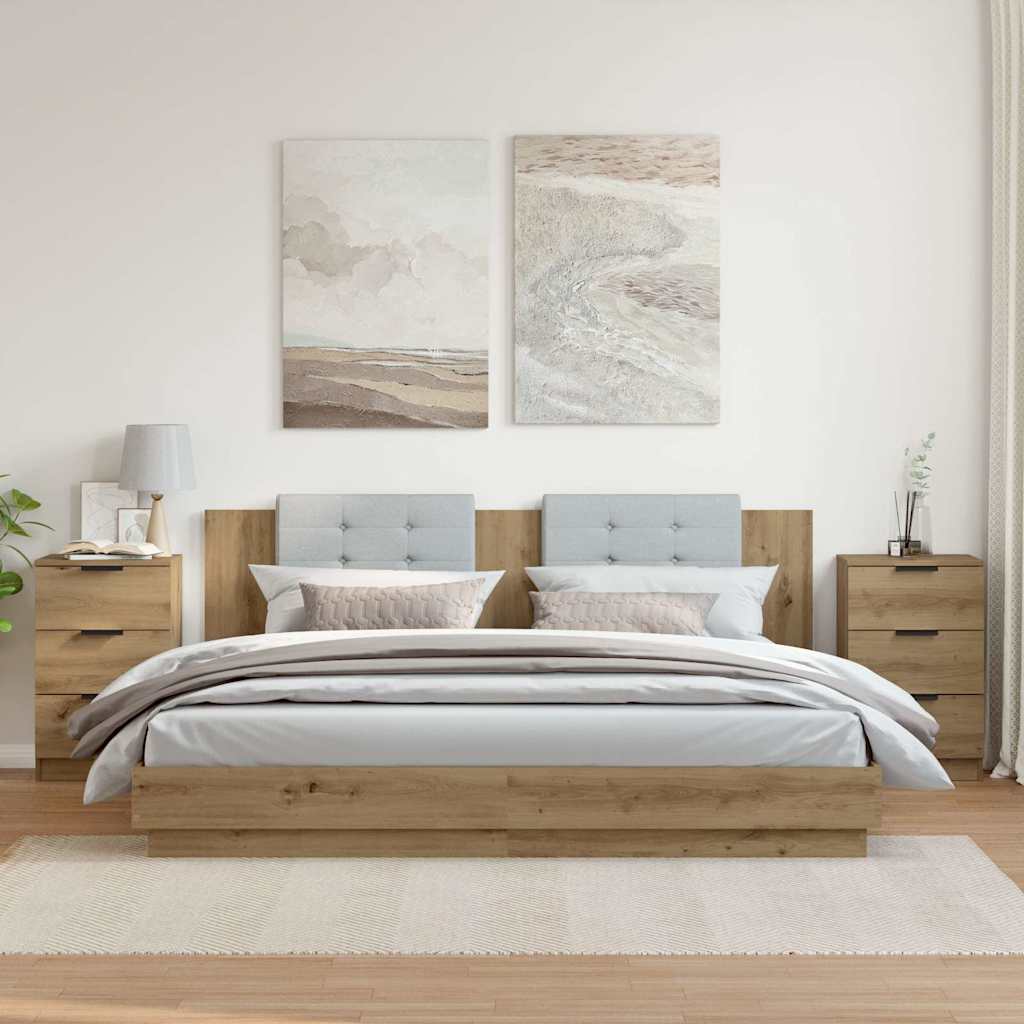 Nattbord 2 stk artisan eik 40x36x65 cm konstruert tre