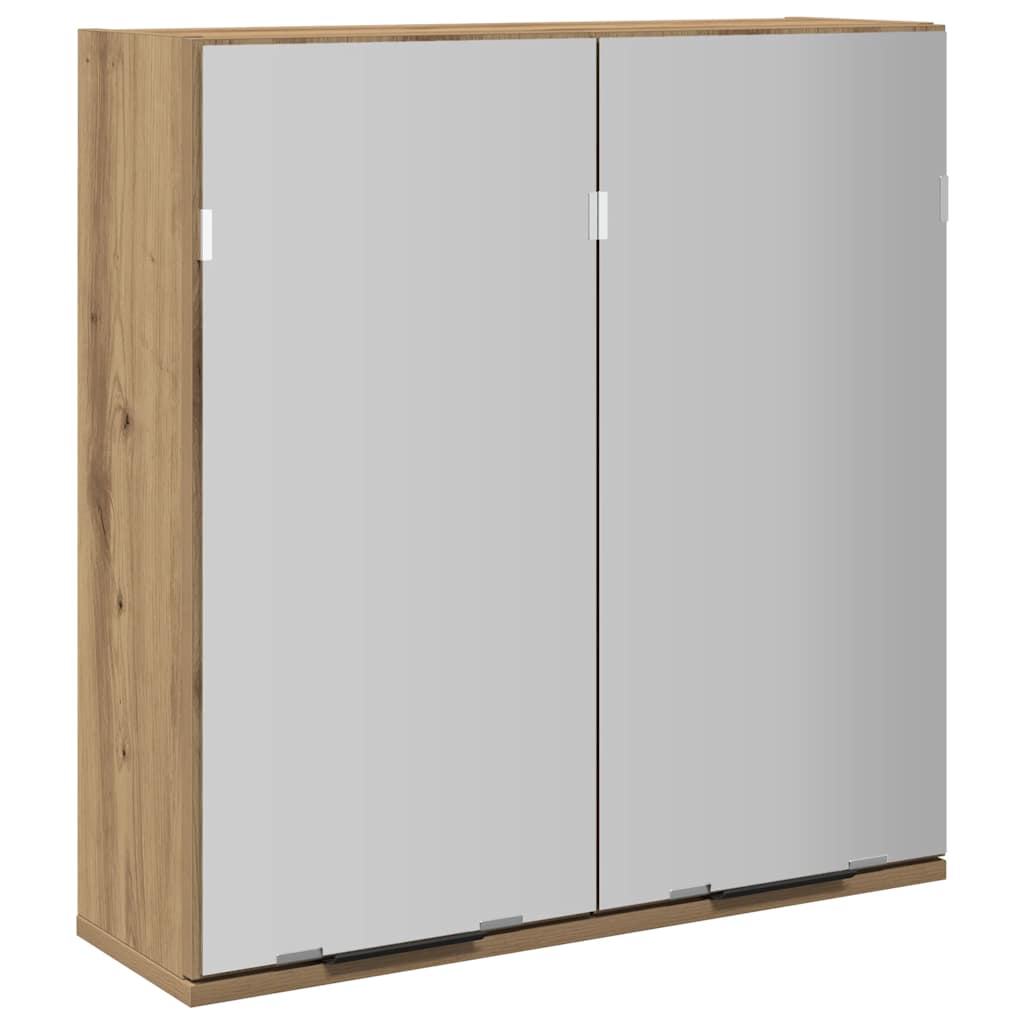 Baderomshylle med speil artisan eik 64x20x66,5cm konstruert tre