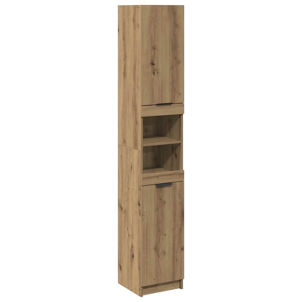 Baderomsskap artisan eik 32x34x188,5 cm konstruert tre