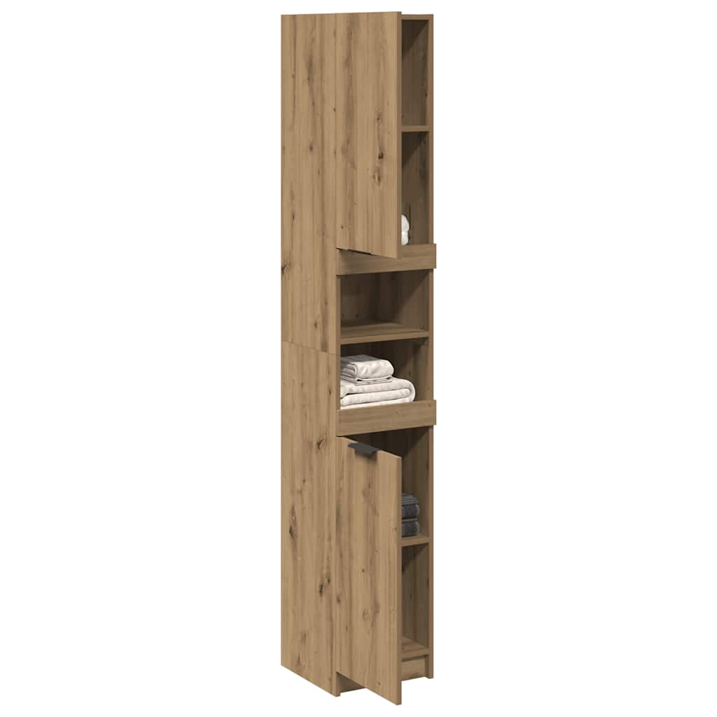Baderomsskap artisan eik 32x34x188,5 cm konstruert tre