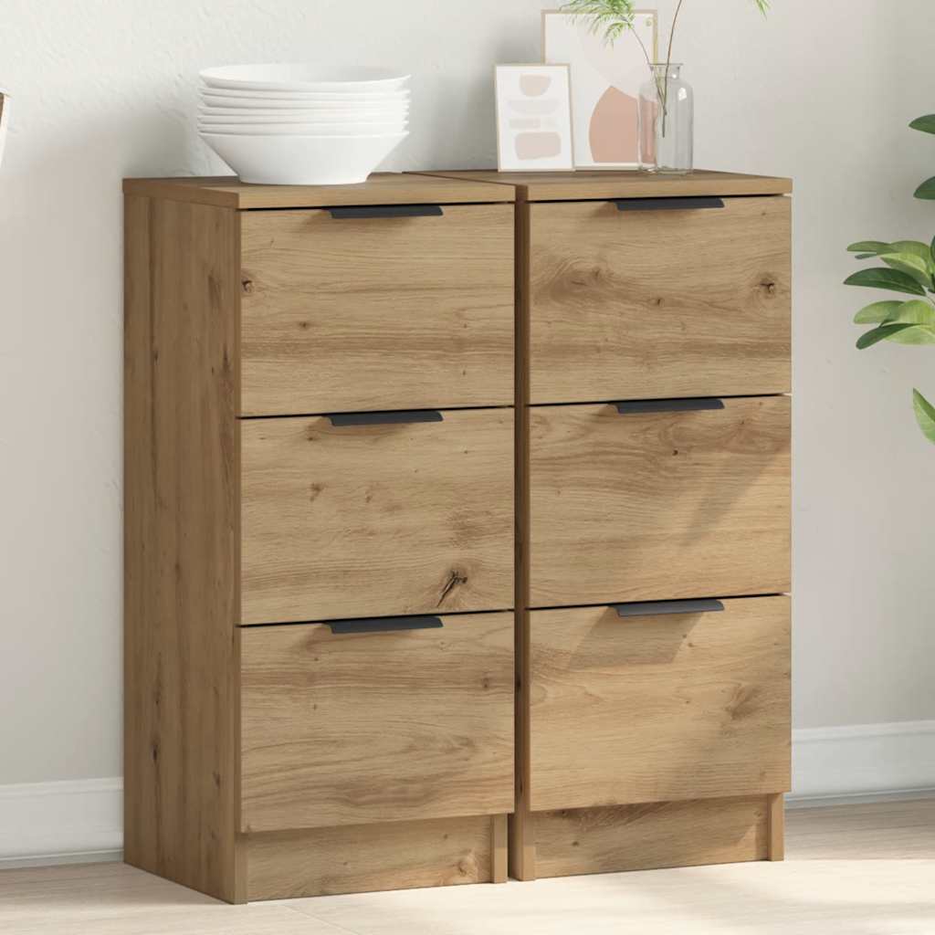 Skjenker 2 stk artisan eik 30x30x70 cm konstruert tre