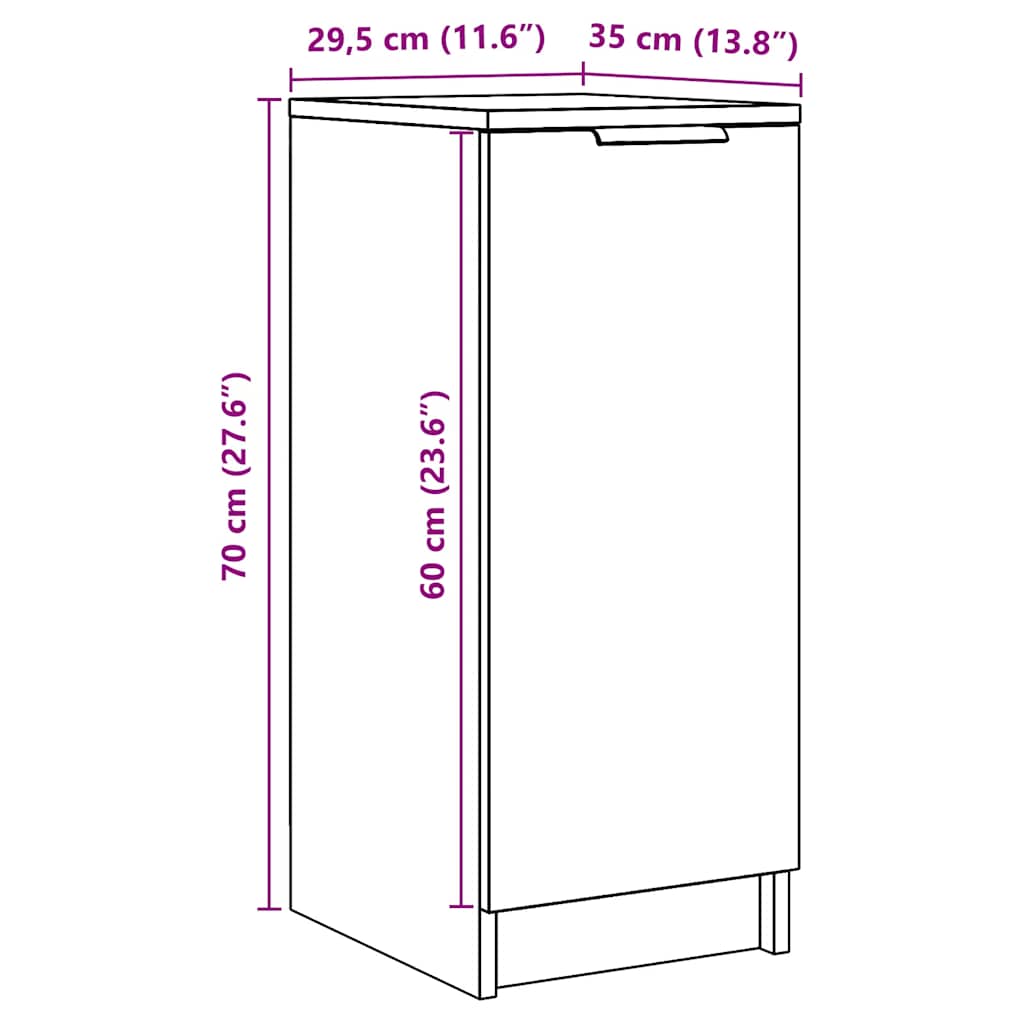 Skoskap gammelt tre 29,5x35x70 cm konstruert tre