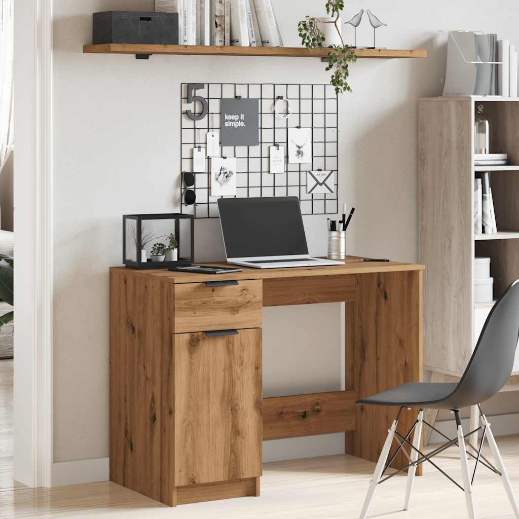 Skrivebord artisan eik 100x50x75 cm konstruert tre