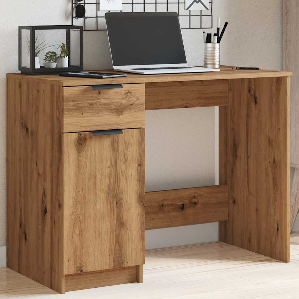 Skrivebord artisan eik 100x50x75 cm konstruert tre