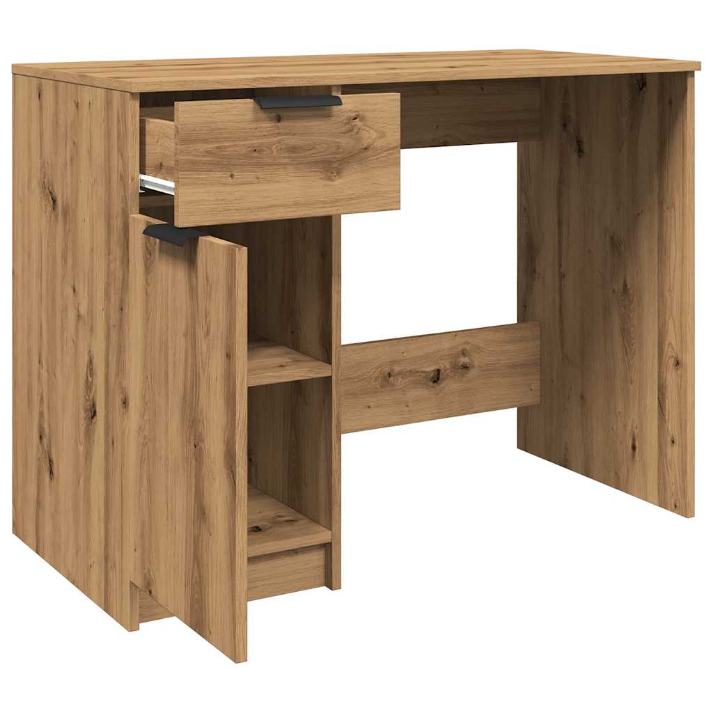 Skrivebord artisan eik 100x50x75 cm konstruert tre