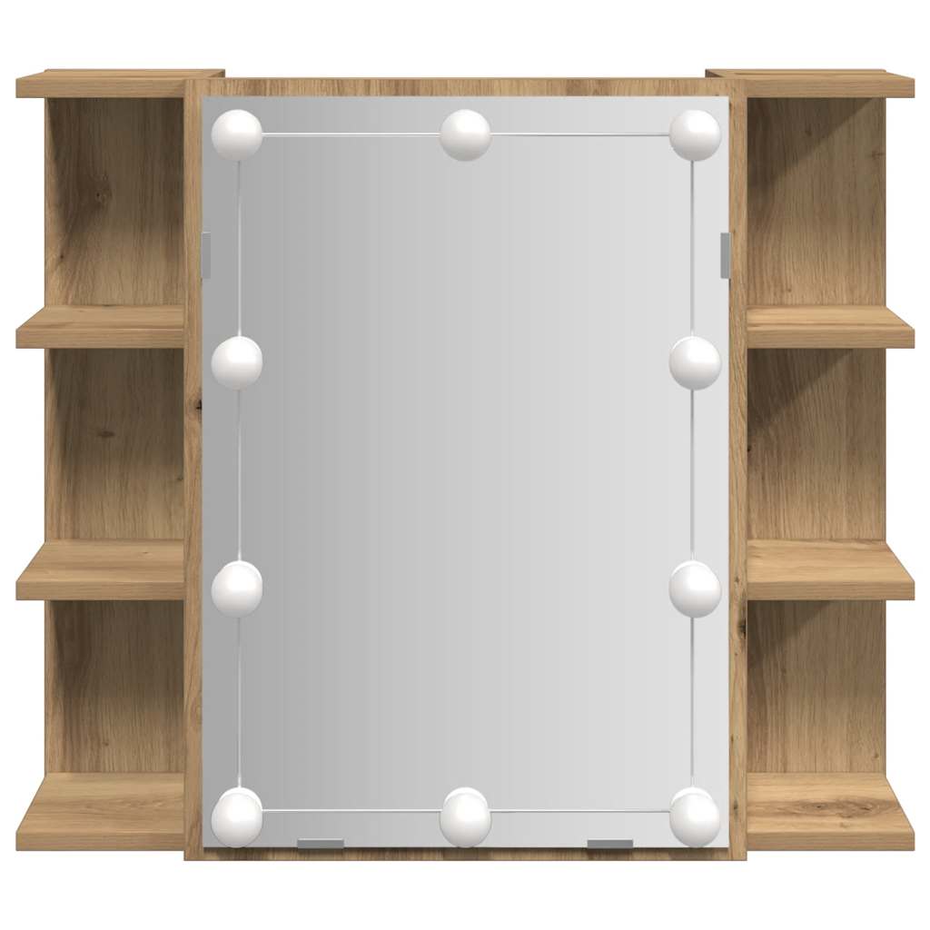 Speilskap med LED artisan eik 70x16,5x60 cm