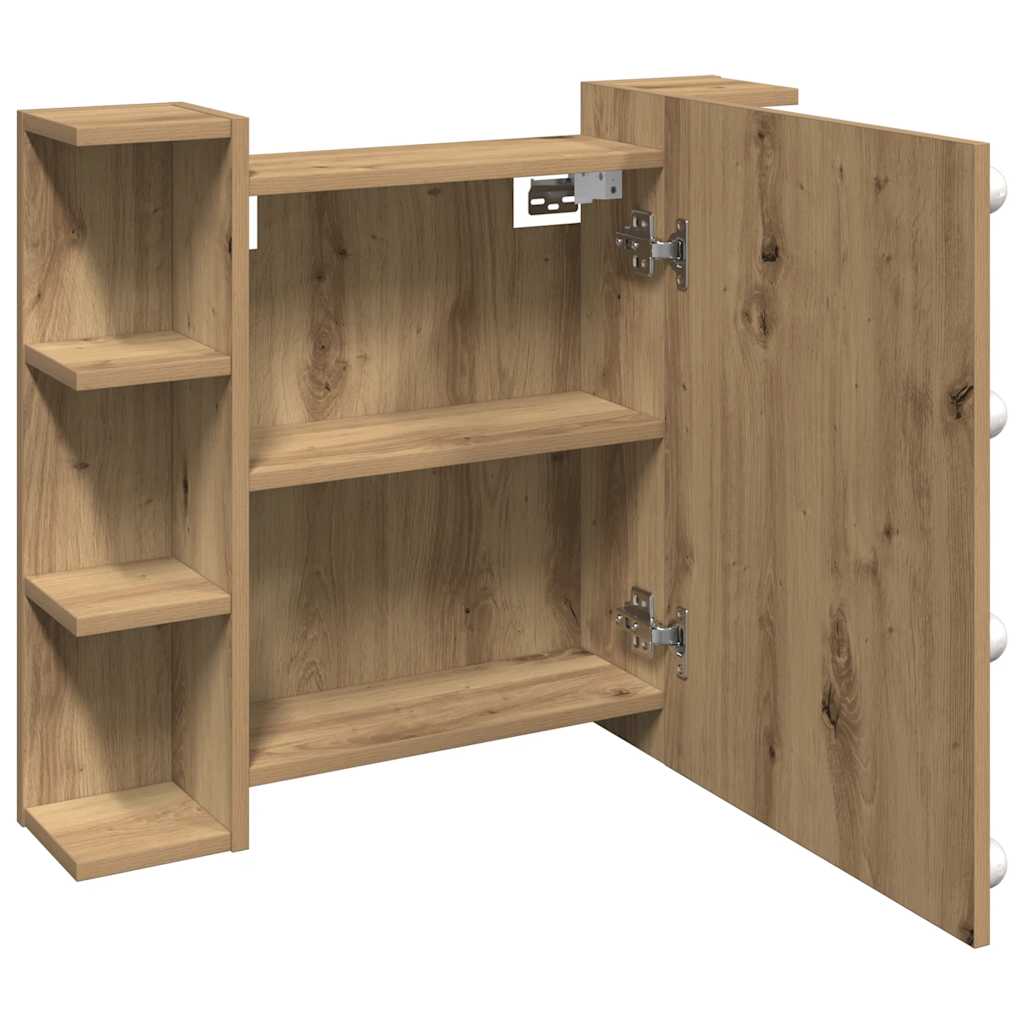 Speilskap med LED artisan eik 70x16,5x60 cm