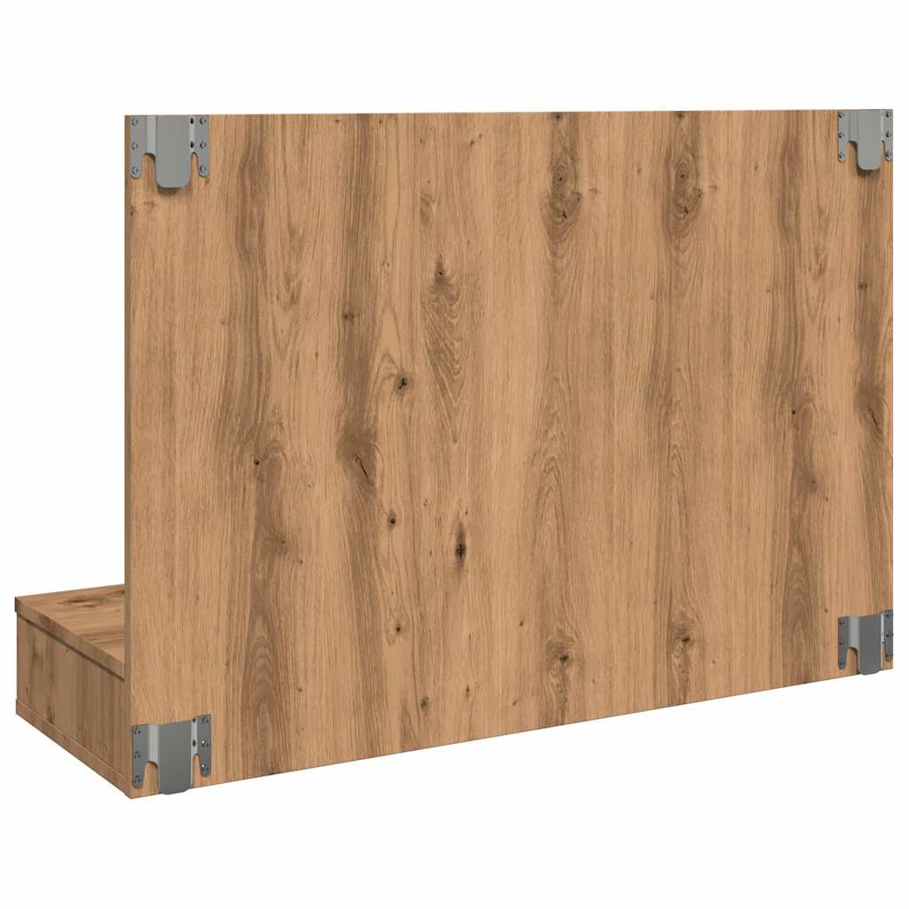 Speilskap med LED håndverkseik 90x31,5x62 cm