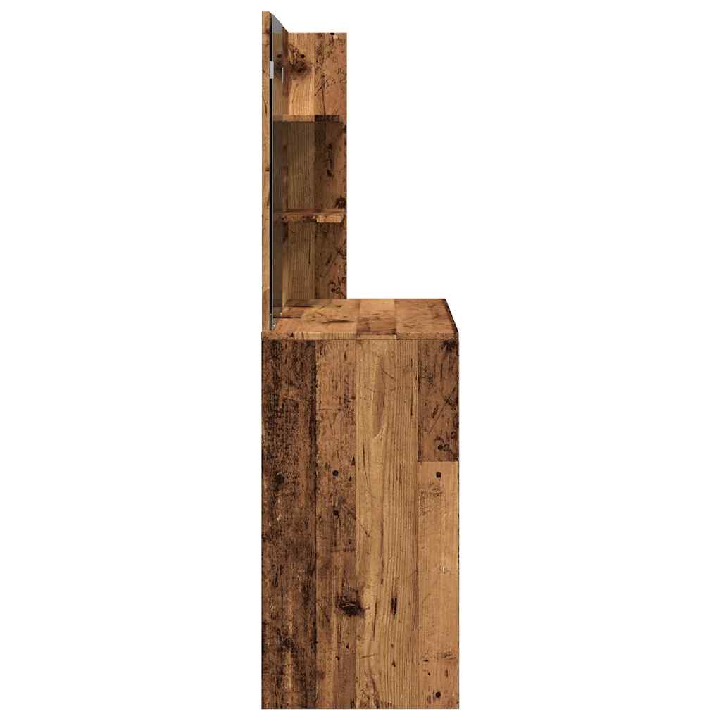 Sminkebord med speil gammelt tre 74,5x40x141 cm